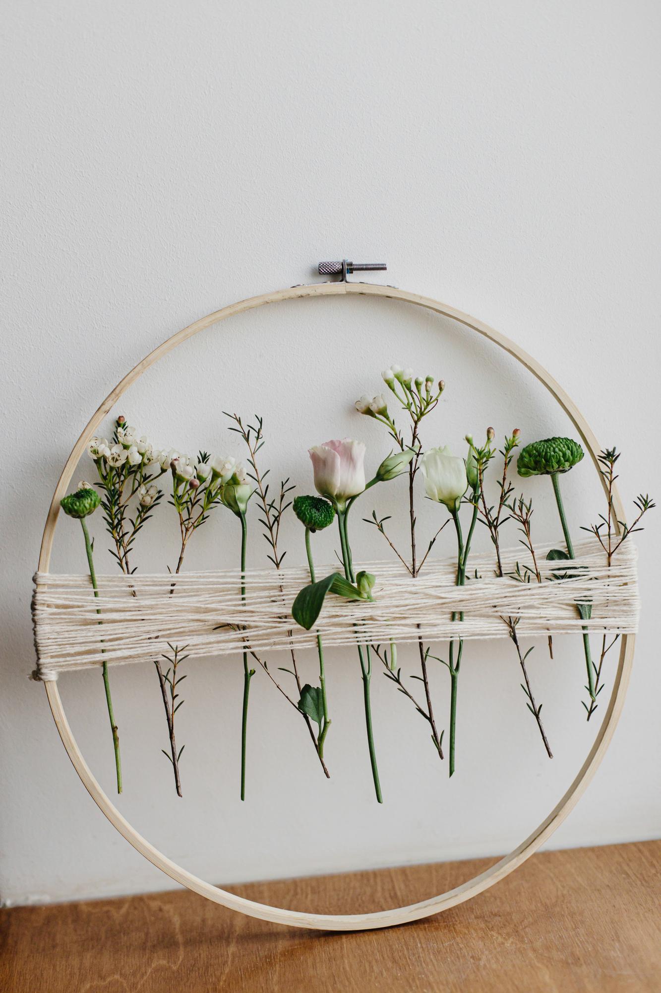 Studio bench with threads and hoop